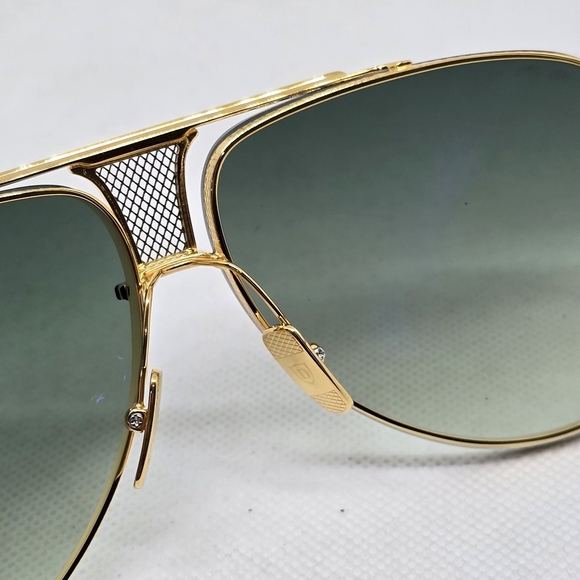 DITA Gold Aviator Sunglasses with Green Lenses main image 6
